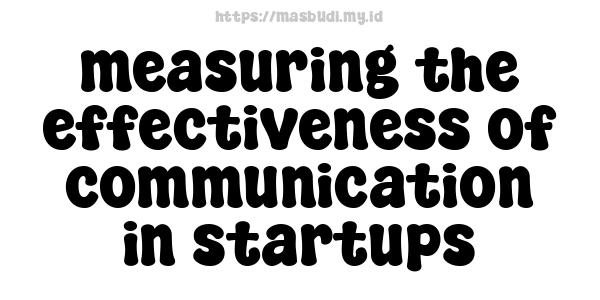 measuring the effectiveness of communication in startups