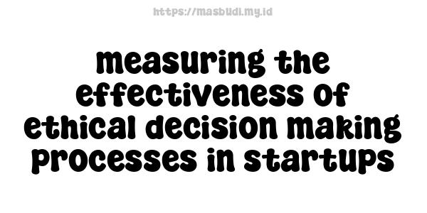 measuring the effectiveness of ethical decision-making processes in startups