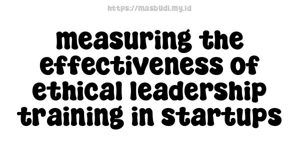 measuring the effectiveness of ethical leadership training in startups