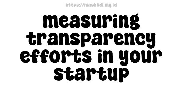 measuring transparency efforts in your startup