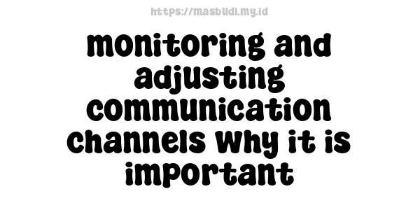 monitoring and adjusting communication channels why it is important