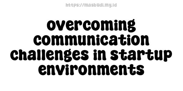 overcoming communication challenges in startup environments