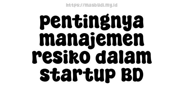 pentingnya manajemen resiko dalam startup BD