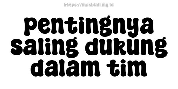 pentingnya saling dukung dalam tim