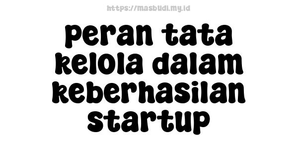 peran tata kelola dalam keberhasilan startup