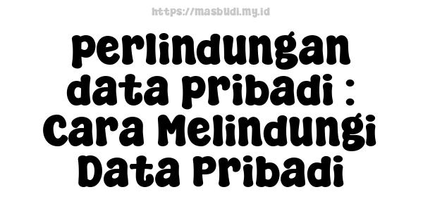 perlindungan data pribadi : Cara Melindungi Data Pribadi