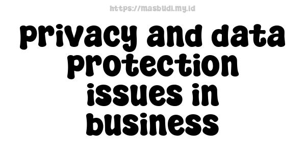 privacy and data protection issues in business