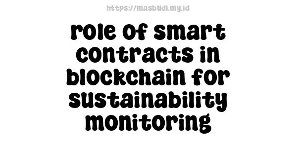 role of smart contracts in blockchain for sustainability monitoring