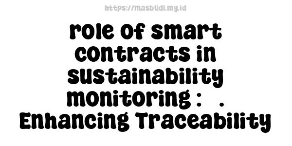 role of smart contracts in sustainability monitoring : 3. Enhancing Traceability