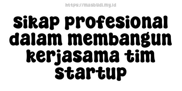 sikap profesional dalam membangun kerjasama tim startup