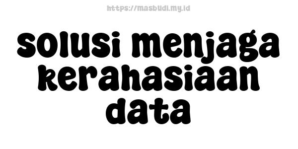 solusi menjaga kerahasiaan data