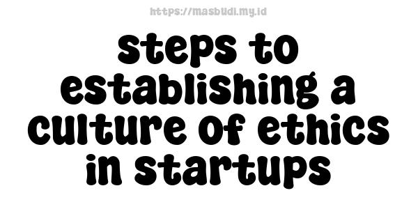 steps to establishing a culture of ethics in startups