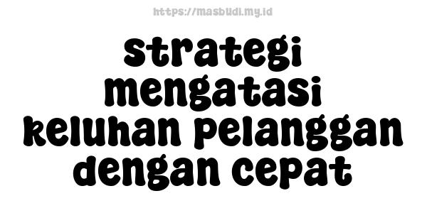 strategi mengatasi keluhan pelanggan dengan cepat