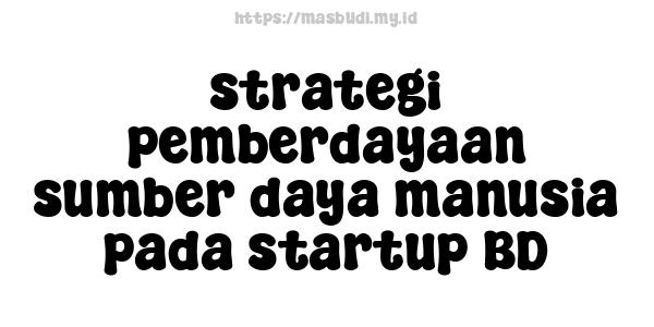 strategi pemberdayaan sumber daya manusia pada startup BD