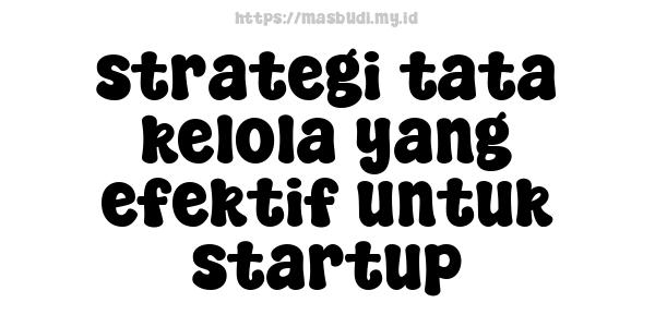 strategi tata kelola yang efektif untuk startup