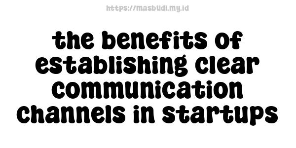 the benefits of establishing clear communication channels in startups