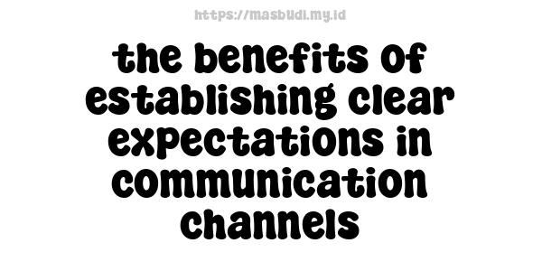 the benefits of establishing clear expectations in communication channels