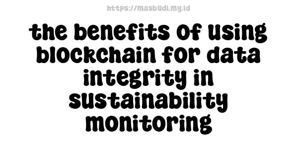 the benefits of using blockchain for data integrity in sustainability monitoring