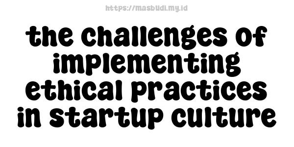 the challenges of implementing ethical practices in startup culture