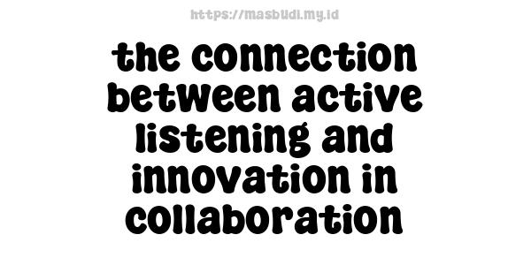 the connection between active listening and innovation in collaboration