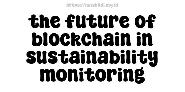 the future of blockchain in sustainability monitoring