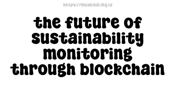 the future of sustainability monitoring through blockchain