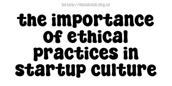 the importance of ethical practices in startup culture