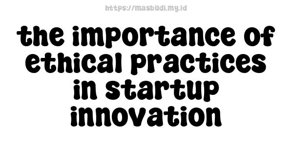 the importance of ethical practices in startup innovation