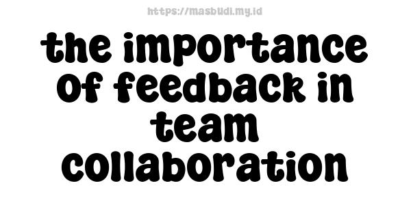 the importance of feedback in team collaboration