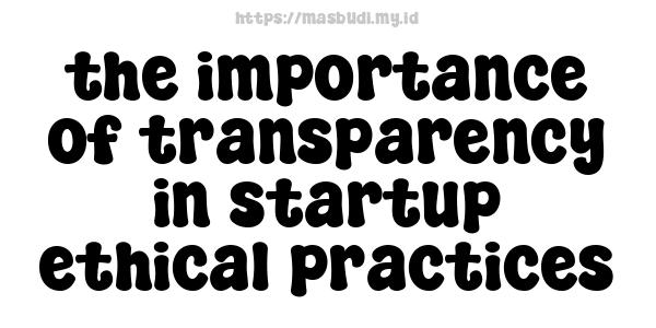 the importance of transparency in startup ethical practices