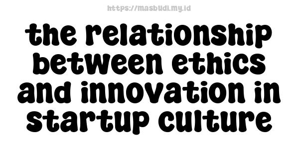 the relationship between ethics and innovation in startup culture