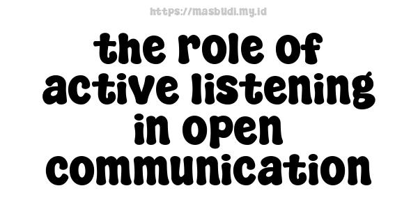 the role of active listening in open communication