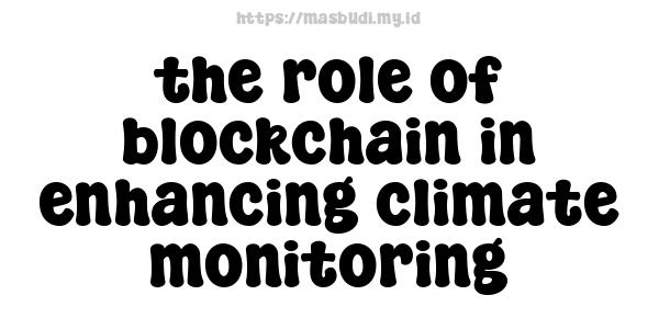 the role of blockchain in enhancing climate monitoring