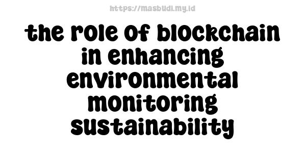 the role of blockchain in enhancing environmental monitoring sustainability