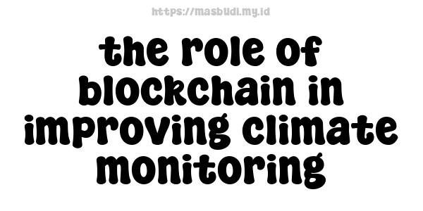 the role of blockchain in improving climate monitoring