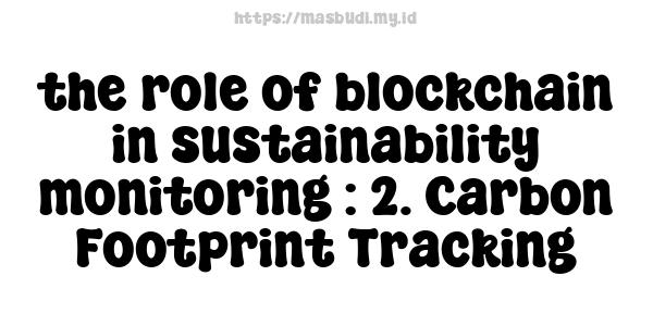 the role of blockchain in sustainability monitoring : 2. Carbon Footprint Tracking