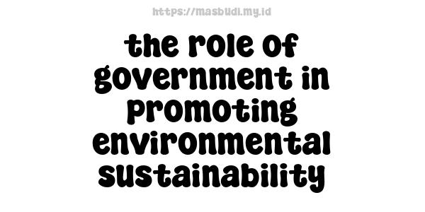 the role of government in promoting environmental sustainability