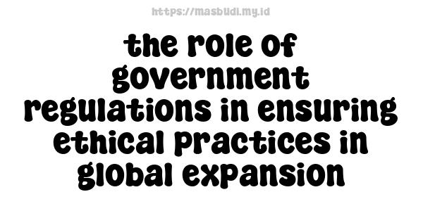 the role of government regulations in ensuring ethical practices in global expansion