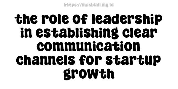 the role of leadership in establishing clear communication channels for startup growth