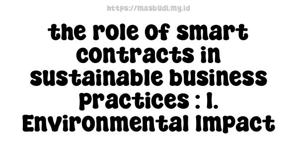 the role of smart contracts in sustainable business practices : 1. Environmental Impact