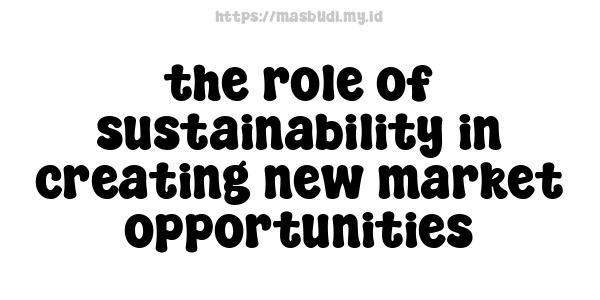 the role of sustainability in creating new market opportunities