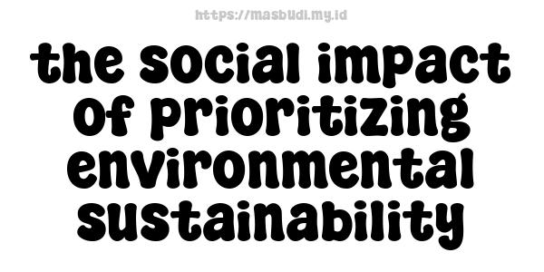 the social impact of prioritizing environmental sustainability