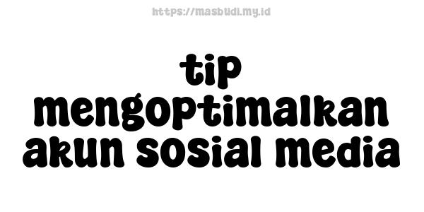 tip mengoptimalkan akun sosial media