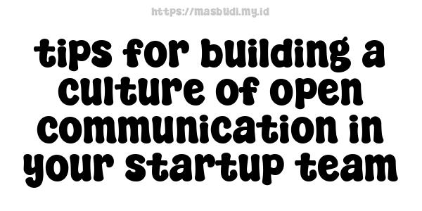 tips for building a culture of open communication in your startup team