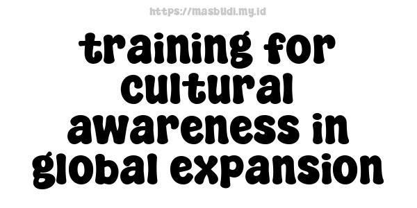 training for cultural awareness in global expansion