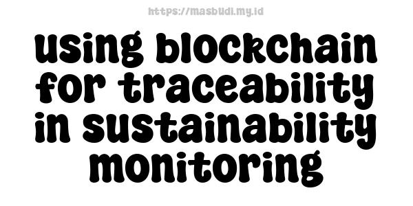 using blockchain for traceability in sustainability monitoring