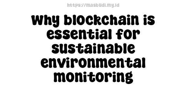 why blockchain is essential for sustainable environmental monitoring