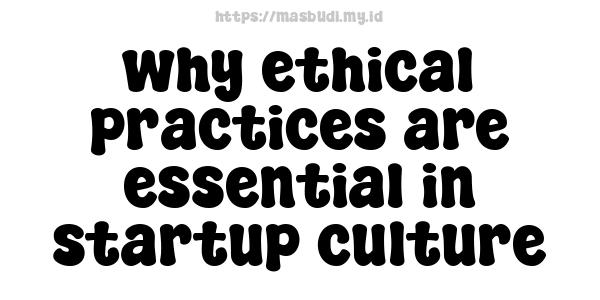 why ethical practices are essential in startup culture