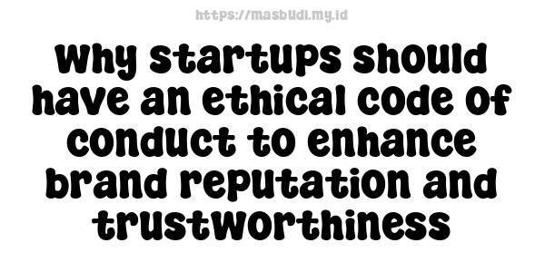 why startups should have an ethical code of conduct to enhance brand reputation and trustworthiness