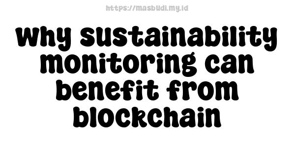 why sustainability monitoring can benefit from blockchain